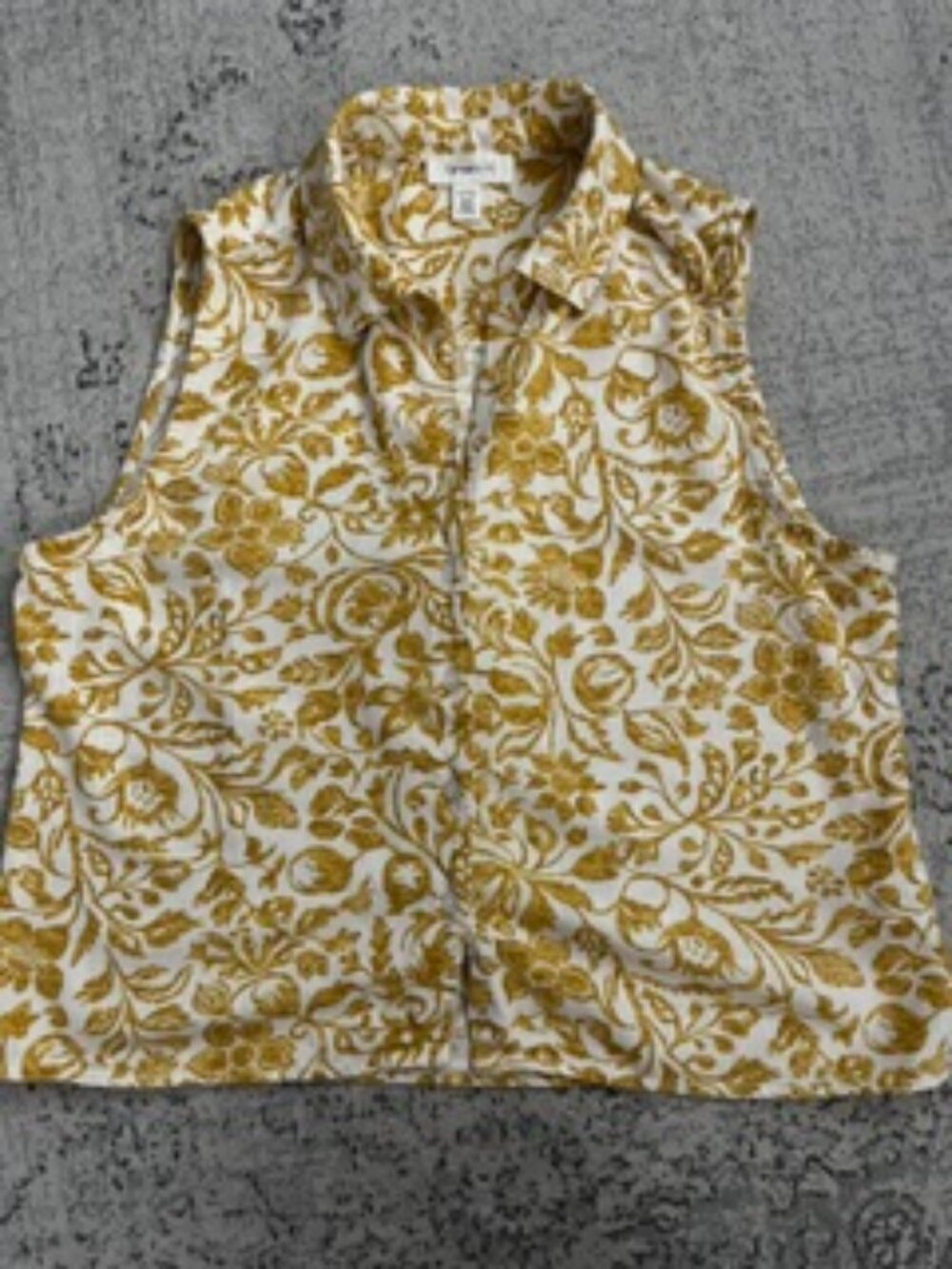🧡3/$15 Tamara H Floral Sleeveless Linen Blend Top Women's XS